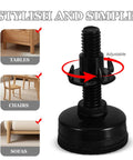 Heavy Duty Adjustable Furniture Leveling Feet Set Of 8 With 3/8-16 Threaded Screws, Quick Install, Carbon Steel And Nylon Construction, FloorSafe Pads