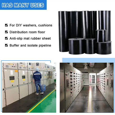 Heavy Duty Rubber Sheet For DIY Projects One Eighth Inch Thick 4 Inch Wide 10 Feet Long Neoprene Material For Gaskets Pads Seals Anti Vibration Anti Slip Flooring And Crafts