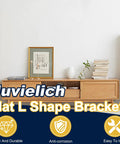 Room with wood furniture featuring Ten Pack Stainless Steel Flat L Shape Corner Braces For Wood Furniture Cabinets And Shelves Right Angle Repair Brackets Mending Plates With Five Mount Holes 3.15 By 3.15 Inch