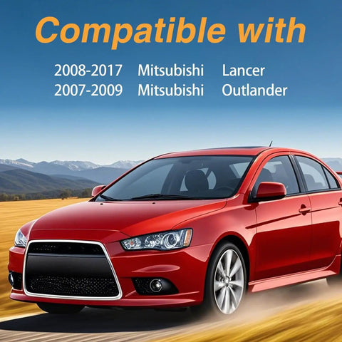 Red Mitsubishi Lancer showing compatibility for Keyless Ignition Start Knob Replacement For Mitsubishi Lancer And Outlander, Fits 4408A031