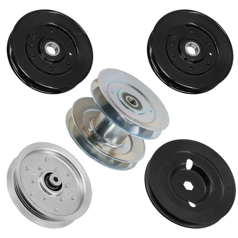 Heavy Duty 42 And 48 Inch Deck Drive Pulleys Fit John Deere X330 X350 X354 X370 Mowers With Tensioner Kit for smooth cutting.
