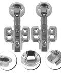 Stainless Steel Damping Hinges For Cabinet Doors 2 Pack Heavy Duty Hydraulic Soft Close Mechanism for kitchen and bathroom cabinets