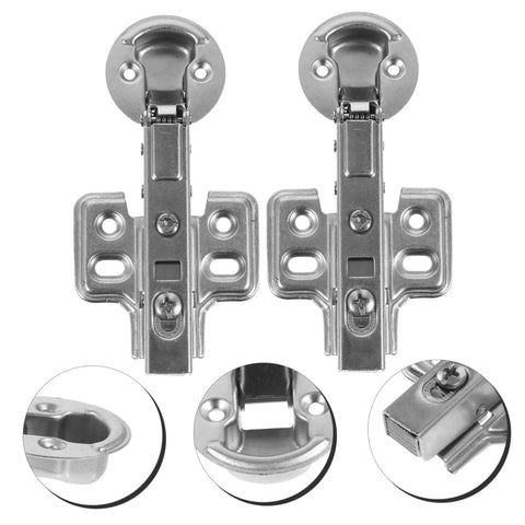 Stainless Steel Damping Hinges For Cabinet Doors 2 Pack Heavy Duty Hydraulic Soft Close Mechanism for kitchen and bathroom cabinets