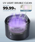 45kHz Ultrasonic Retainer Cleaner with UV Sterilization showing UV light and digital timer, compact design for dental appliances