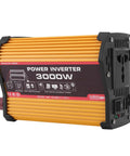 Road Ready Car Power Inverter Handles 12V DC Straight To 110V AC With Dual USB Fast Charging Smooth Modified Sine Wave For Rvs Trucks And Home Gear Zero Hassle Cool Running Fan, 3000W orange aluminum inverter.