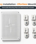 Outdoor WiFi Enclosure IP67 Waterproof Junction Box with mounting plate and wall brackets displayed