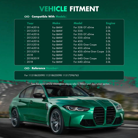 Vehicle fitment guide for Get That Whip Running Crisp With Premium 11518635090 Auxiliary Water Pump For BMW models 2012-2019.