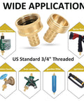 Solid Brass Garden Hose Repair Kit With 1/2 Inch Connectors, wide application for timers, nozzles, and fittings.