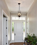 Crystal Branch Chandelier Flush Mount With Vintage Farmhouse Vibe Matte Black 11 Inch Diameter Requires 4 E12 Bulbs Not Included