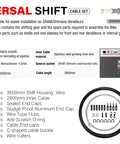 Universal Bike Shifter Cable Kit with 2.8m cables and 3.5m oil housing, stainless steel cutter, components displayed.
