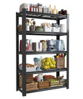 72 Inch 5 Tier Metal Wire Shelving Unit Heavy Duty Garage Storage Rack 2000 Lbs Max Capacity Reinforced Steel Adjustable Shelves for organized kitchen appliances and food items.