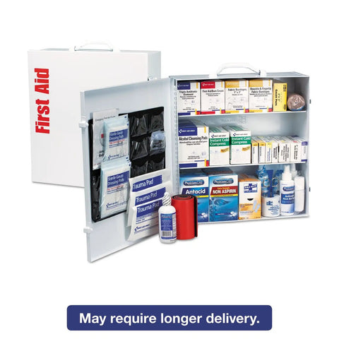 ANSI B Plus And OSHA Compliant 676 Piece First Aid Kit For 100 To 150 People Worksite Ready Wall Mount Cabinet With Emergency Medical Supplies For Businesses And Large Offices
