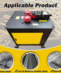 Industrial Rebar Circle Bending Machine Automatic Steel Bar Coiler 4KW Electric Bender with red rollers and yellow accents.