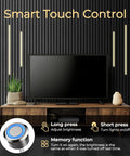 Easy-Install Self-Adhesive Dimmable LED Light Strips Kit for Slat Wall Panels and Wood Walls with touch control next to TV setup