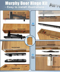 Installation diagram of Hidden Door Hinge With Dual Bearing Design For Secret Doors Murphy Door Bookcase Installations.