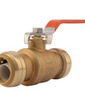 1 Inch Push To Connect Brass Ball Valve For Plumbing Water Shut Off Quick Install Compatible With PEX Copper CPVC PE-RT HDPE Easy Fit Fitting
