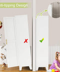Anti-tipping design of Heavy Duty White Metal Pantry Cabinet with 2 doors and 3 adjustable shelves, freestanding steel construction.