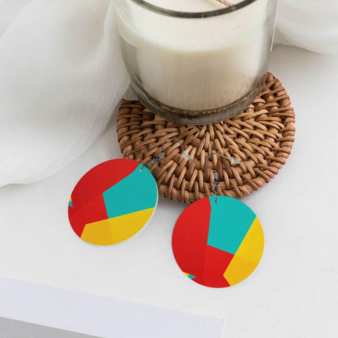 Lowkey Fresh Irregular Grid Pattern Dangle Earrings For Women Crafted From Smooth Pvc Leather Featuring Ultra Lightweight Silver Plated Hooks Comfortable For Sensitive Ears Daily Streetwear Vibe Essential Gear on a decorative coaster.