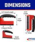 Master Magnetics strong magnet with ergonomic black handle and red housing, 100 lb pull, front view