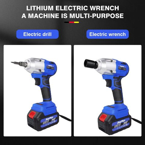 Powerful Cordless Impact Wrench Set With 1/2 Inch Ratchet And Variable Speed Control Featuring 420Nm Max Torque Brushless Motor Electric Gun Kit Including Two 21V Lithium Batteries Fast Charger And Led Light For Tough Repairs