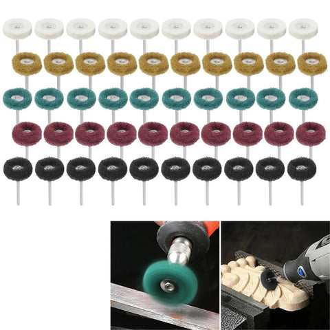150 Piece Mini Drill Bit Abrasive Brush Wire Buffing Polishing Wheel Set For Detail Metal And Wood Finishing display