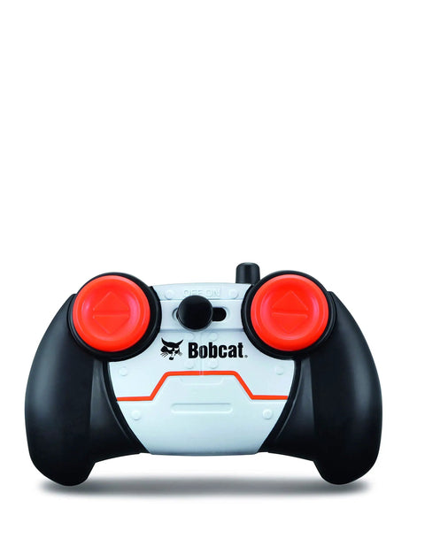 Remote Control Bobcat T590 Track Loader Toy controller in black, white, and red design