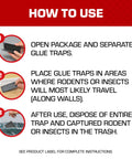 Instructions on using Heavy Duty Mouse Glue Traps With Eugenol For Rock Solid Grip And Instant Pest Control Pack Of Six.