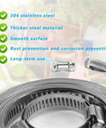Two Pack Heavy Duty Stainless Steel Pipe Clamps With Adjustable Worm Gear Screw For Securing Hoses And Pipes Under High Pressure Without Slipping Or Leaking During Any Rough Job Around The House Or Shop. 304 stainless steel hose clamp