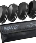 Mavic Pro 4 Piece Professional Filter Kit With ND4 ND8 ND16 And CPL Filters includes carrying case shown on white background