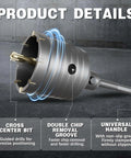 METOTY 4-inch concrete hole saw with SDS shank and connecting rod for masonry drilling