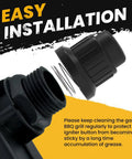 AA Battery Push Button Igniter Cap Replacement With Spring For Gas Grills And BBQs shown with easy installation text