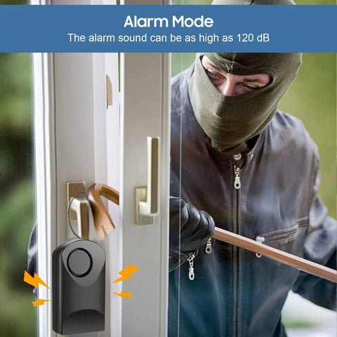 Touch Sensor Door Alarm With 120db Ultra Loud Ring Vibration Triggered Portable Security For Doors Totally For Home Apartment Hotel Travel Bedrooms Kids Toddlers Elderly Guests Keeps Your Space Safe And Quiet, black sensor on window