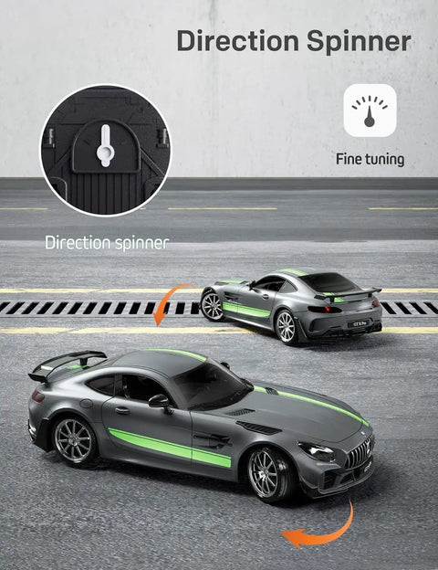Mercedes Benz GT R Pro 1/12 Scale RC Car Official Licensed Drift Vehicle with realistic body, direction spinner feature
