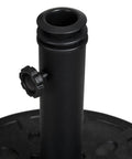 Heavy Duty 20 Lb Round Patio Umbrella Base With Resin Coated Calcium Carbonate Core Universal Fit For 1.5 To 2 Inch Poles