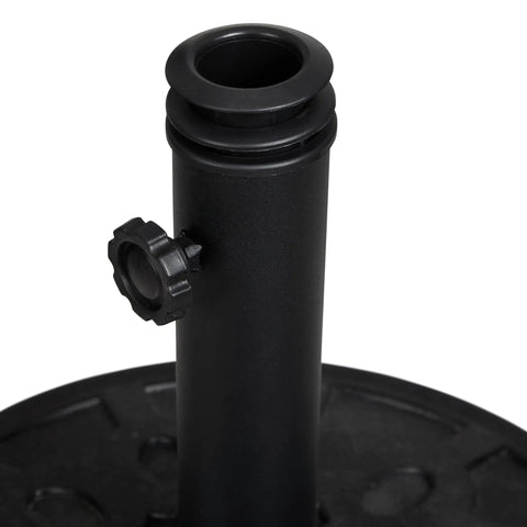 Heavy Duty 20 Lb Round Patio Umbrella Base With Resin Coated Calcium Carbonate Core Universal Fit For 1.5 To 2 Inch Poles