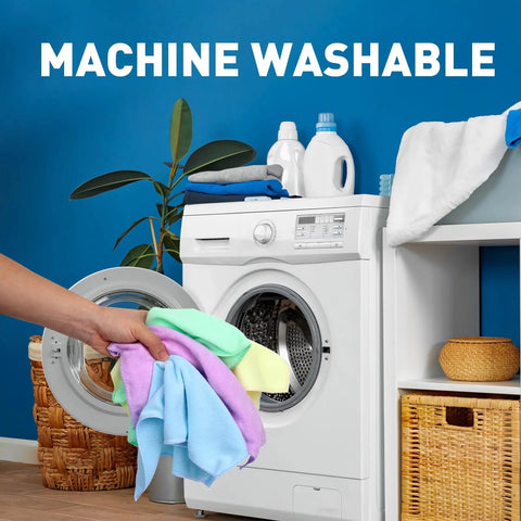 TEAWOO microfiber towels, 12x12 inches, 400-pack in 5-color assortment for cleaning