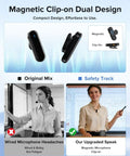 Dope Voice Amplifier For Teachers With Dual Magnetic Wireless Lavalier Microphones And Noise Reduction Bluetooth Portable Rechargeable Speaker For Classroom Meetings Yoga Speeches Black