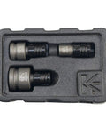 Square Drive Quick Release Bit Holder Adapters for Impact Wrenches 3 Piece Set in packaging