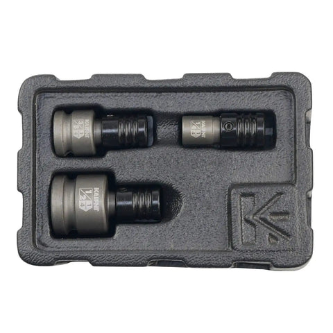 Square Drive Quick Release Bit Holder Adapters for Impact Wrenches 3 Piece Set in packaging