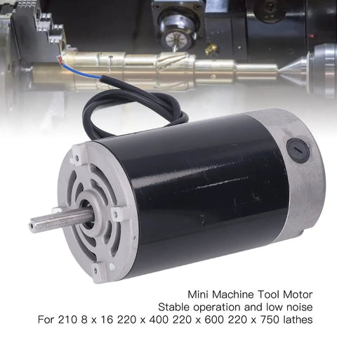 Heavy Duty Mini Lathe Motor Replacement 750W High Speed 6000RPM With M10 Shaft 40mm And 110V Iron Housing, black motor close-up.