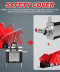 12V LED Toggle Switches Kit 12 Pack Heavy Duty SPST Rocker With Safety Flip Covers 20A 3 Pin Blade Red For Cars Trucks