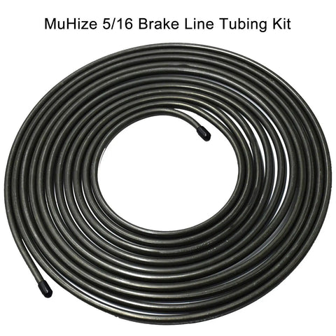 5/16 Inch Brake Line Tubing Kit, 25 Ft PVF Coated Steel Tube Roll, coiled view, flexible anti rust and corrosion resistant