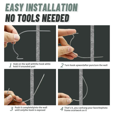 30 Piece Heavy Duty Picture Hangers Drywall Hooks For Hanging Frames Decor Tool Free Wall Mounts For Shelves Mirrors Art Clocks Easy No Hassle Setup Rock Solid Grip