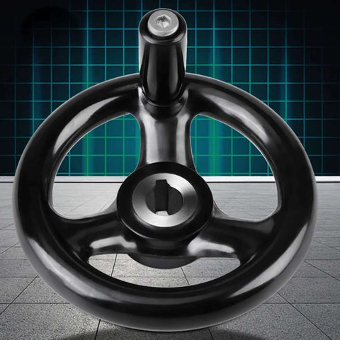 2 Pack 3 Spoke Hand Wheel With Revolving Handle, 100mm Pro Grade Engineered Plastic Round Hand Wheel for Lathe and Milling Machines