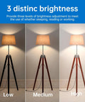 3 Way LED A21 Bulbs 4 Pack With 50 100 150W Equivalents, 5000K Daylight, E26 Base shown in three brightness levels in lamps