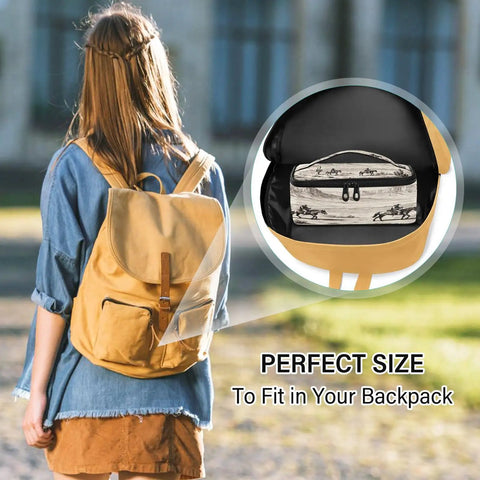 Desert Cowboys Insulated Lunch Bag With Leakproof Cooler Portable On The Go inside backpack, highlighting size and portability