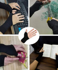 Thumb Arthritis Compression Gloves With Gel Pads For All Day Comfy Fit Breathable Fingerless Wrist Support in daily use