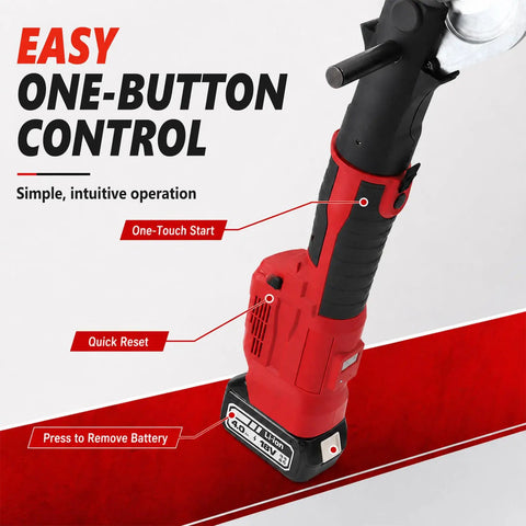 TBANVOO Heavy Duty Hydraulic Wire Cutter Tool With Electric Cable Cutting Machine showing one-button control for easy operation.