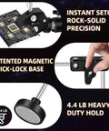 Close-up collage of Magnetic Third Hand Soldering Station With Four Arms And 12 Inch Reach, highlighting precision and sturdy base.