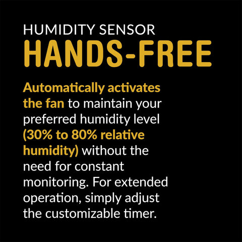 Humidity sensor description for 100 CFM Bathroom Vent Fan With Humidity Sensing And 0.8 Sone Low Key Quiet Operation Energy Star Certified
